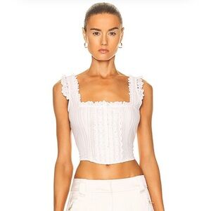 Loveshackfancy georgie bustier top white
